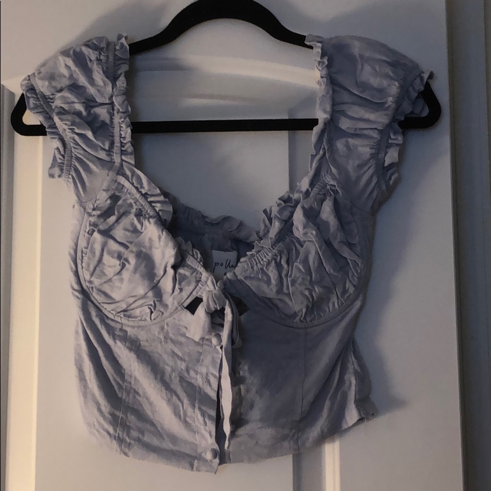 PRINCESS POLLY BABY BLUE BUSTIER CROPTOP